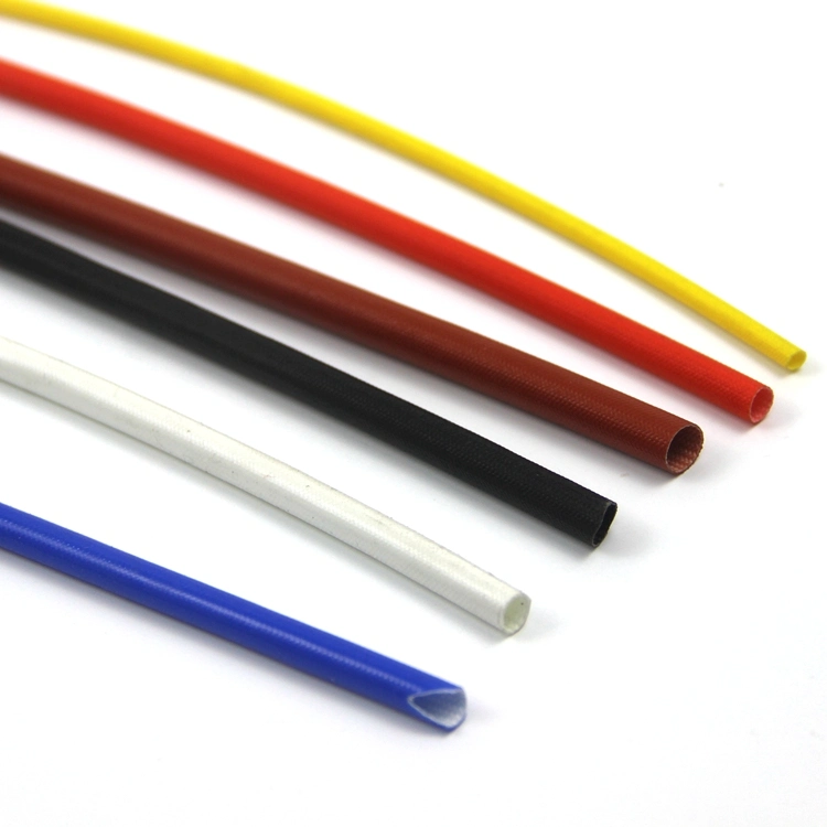 Braided Hollow Silicone Fiberglass Sleeving Flexible Insulating Tube