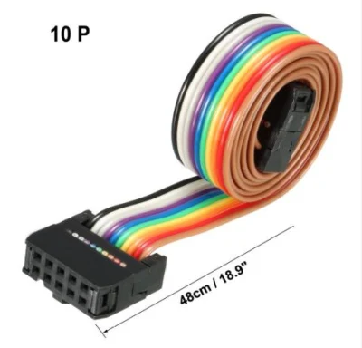 IDC 10 pin 48/66/118/148 cm lungo 2,54 mm colore arcobaleno/passo grigio cavo ponticello flessibile a nastro piatto per PCB